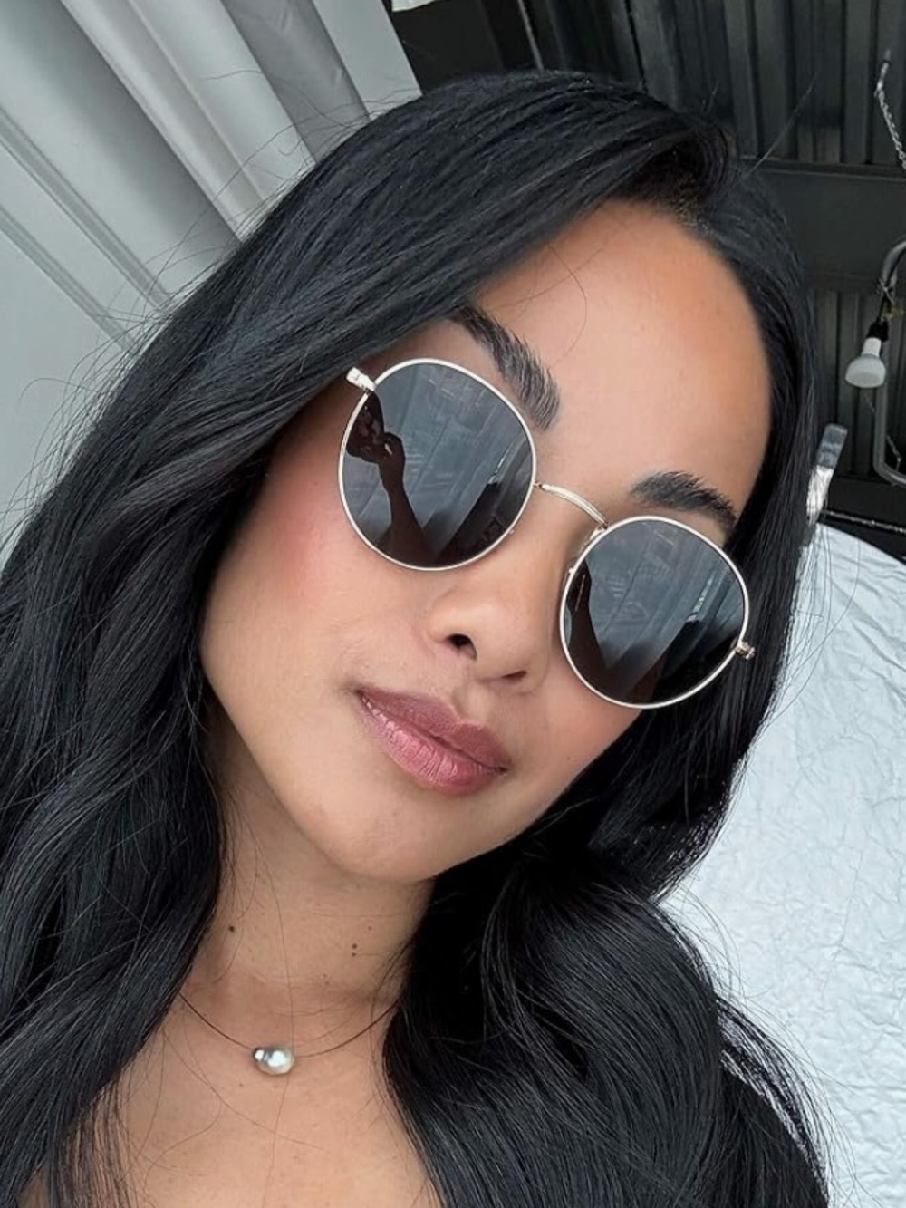 Gold Frame + Black Lens Sunglasses